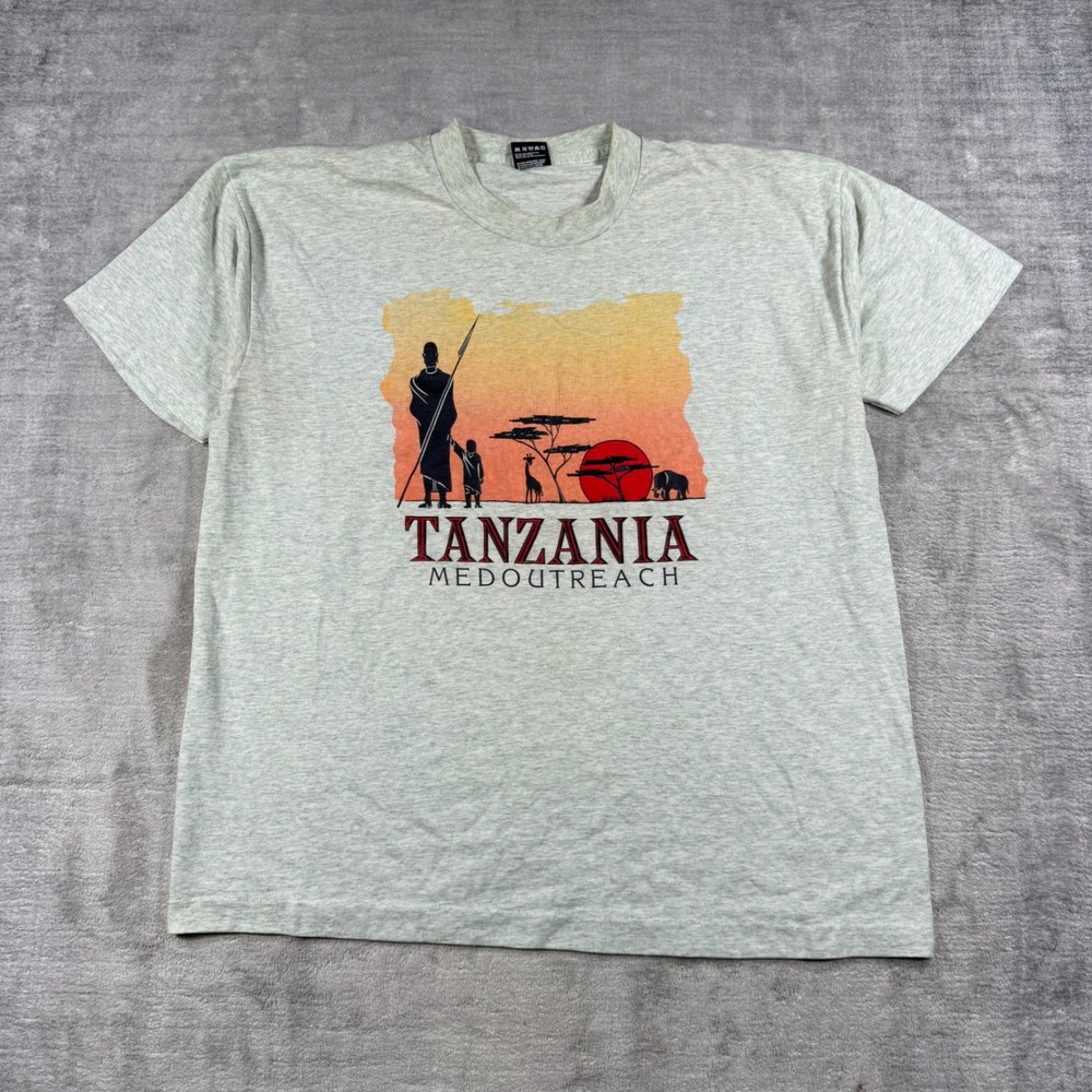 University Of Western Ontario UWO Shirt Men XL Gray Tanzania MedOutreach Vtg 90s